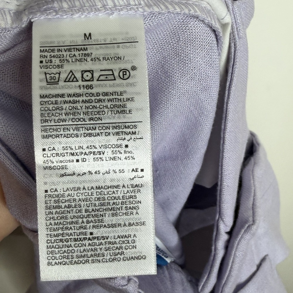 Old Navy Pleated Linen Blend Shorts Lavender Womens M Coastal Preppy High Rise - Picture 5 of 6